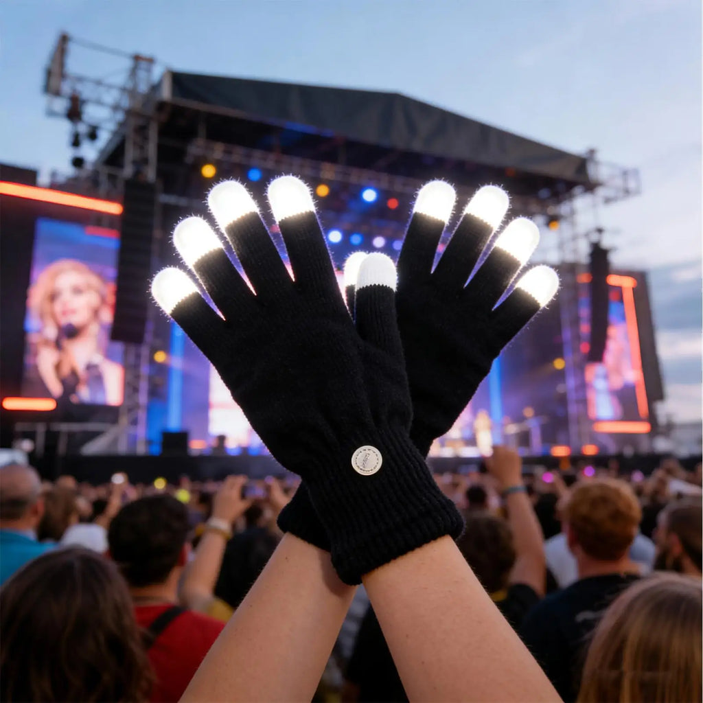 LED Gloves Adjustable 7-Colors Cool Mittens LED Gloves Fashion Hip Hop Party Led Rave Flashing Gloves Glow For Kids Adults Vue