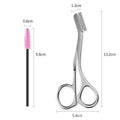 Stainless Steel Eyebrow Scissors with Eyebrow Comb High Quality Makeup Scissors Eyebrow Trimming Knife Hair Remover Shaver Tool Vue 2pcs