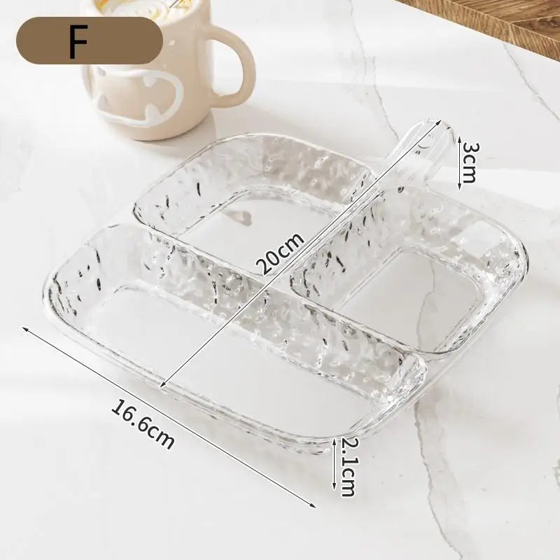CC113 5 6 Grids Fruit Plates Dining-table Divided Seasoning Plate Vue F