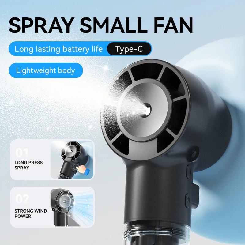 HOMEFISH Handheld Misting Fan Portable Mister Rechargeable Spray