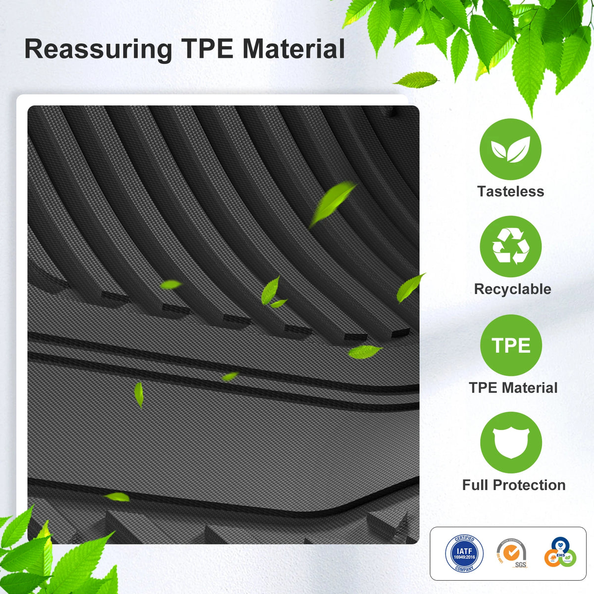Smabee Left Hand Drive for Tesla Model YL 6seats 2025 2026 Car Floor Mats Cargo Liner Trunk Pad TPE 3D Waterproof Accessories Vue