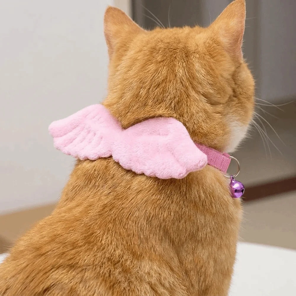 Decorative Adjustable Wings Cat Collar Lightweight Solid Color Pet Collar Soft Not Tight Nor Loose Pet Dressing Party Vue