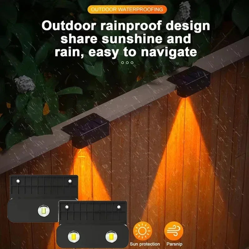 1/2/4PCS Solar Wall Lights Outdoor Waterproof Garden Step Lighting for Yard Fence Stair Pathway Decoration Outside Solar Lights Vue