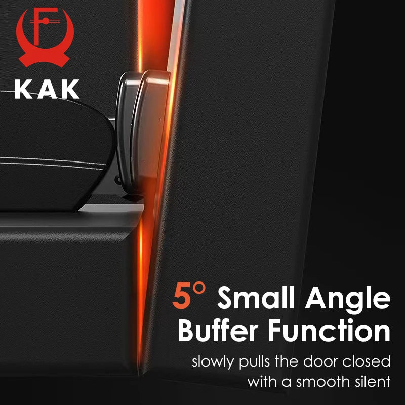 KAK 2PCS Hidden Hydraulic Kitchen Hinges Black Soft Closing Cabinet Door Hinge Damper Cupboard Door Hardware Furniture Hinges Vue