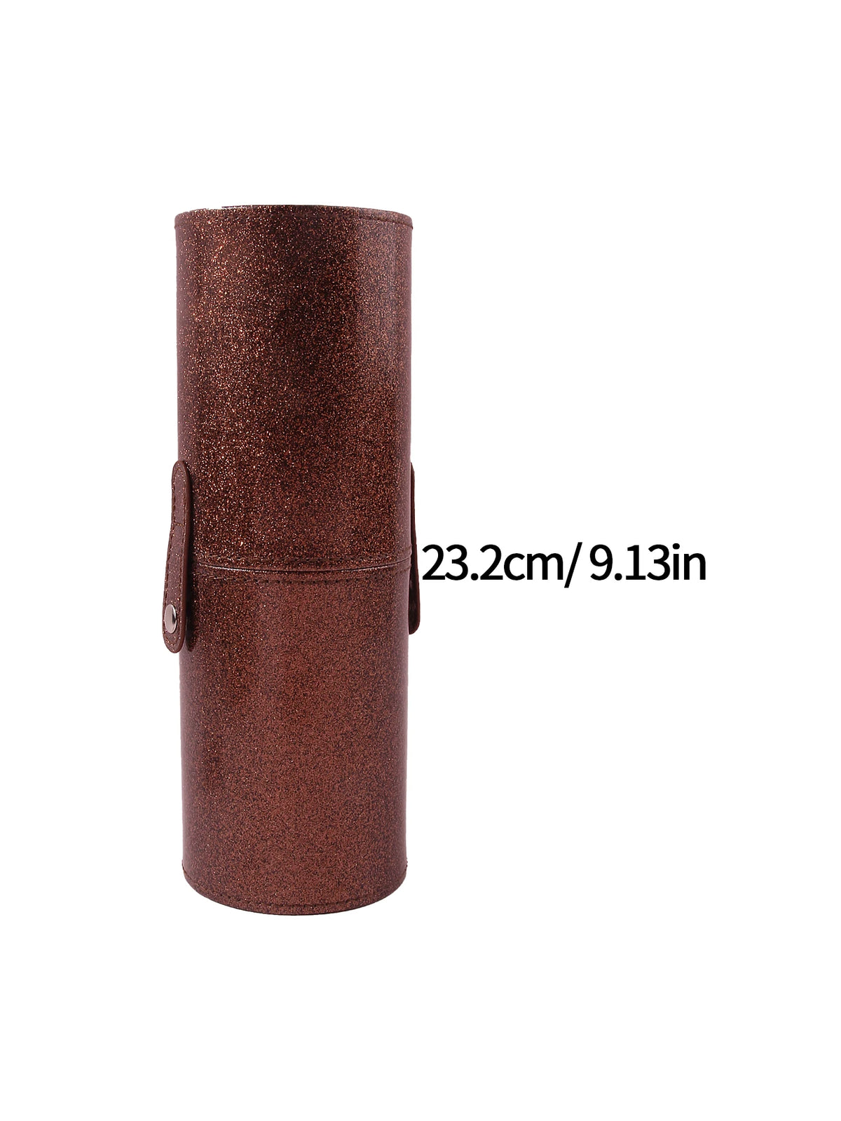 Dustproof Makeup Brush Holder,1PCS Glitter Brown PU Leather Cylinder Snap-Button Storage Bucket Free Shipping Portable Cosmetic Vue