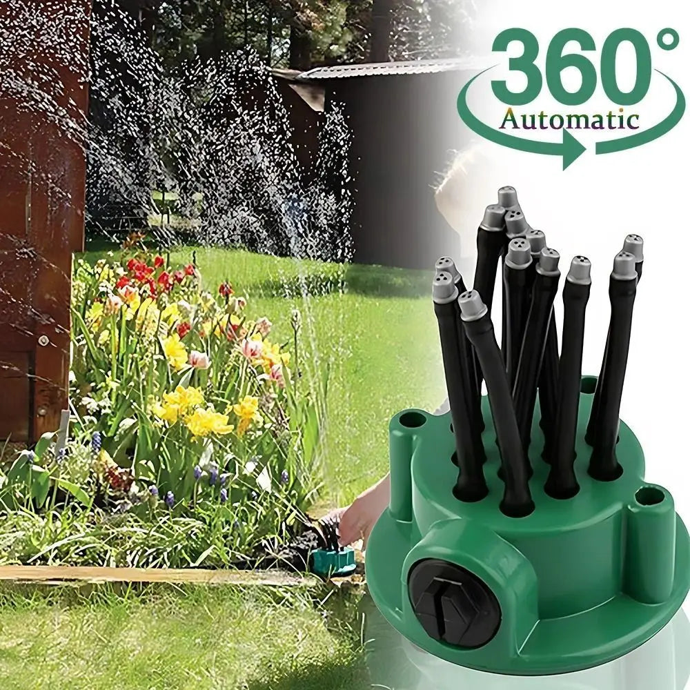 360 Degree Automatic Garden Sprinkler Large Area Water-saving Lawn Sprinkler Rotating Nozzle Adjustable Spray Patterns Vue
