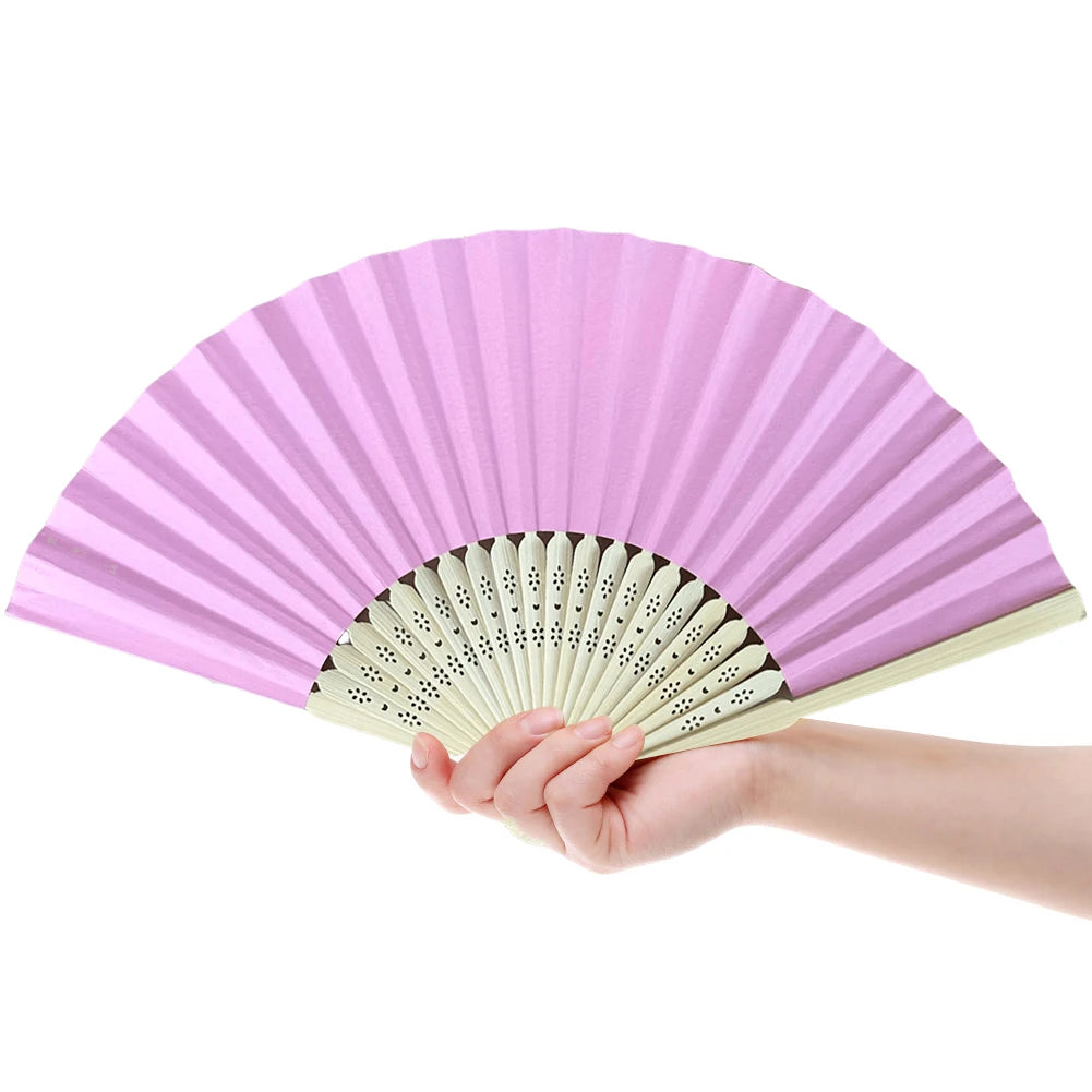 Bamboo Folding Hand Fan – DIY Paper Fan for Weddings & Parties Decorative Folding Fan Vue China Mainland