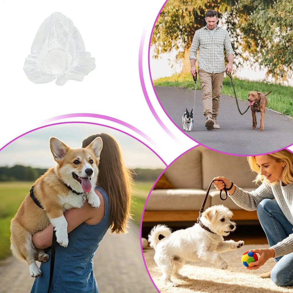 26x20cm Breathable Dog Anti Eating Mouth Cover Soft Mesh Head Protector for Small Medium Dog Kitten Outdoor Home Adjustable Vue
