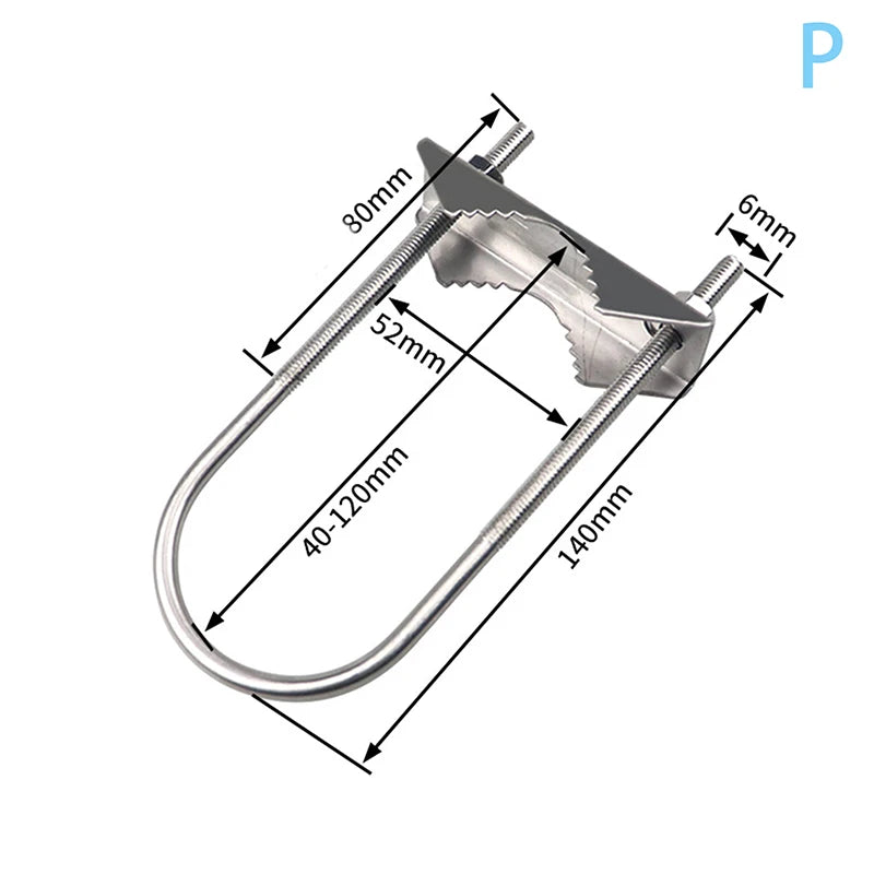M6 U Bolts Mounting Hardware Heavy Duty Anti-Rust Mast To Mast Clamp V Jaw Block Mount Bracket Kit For Outside Home Antenna Vue A16
