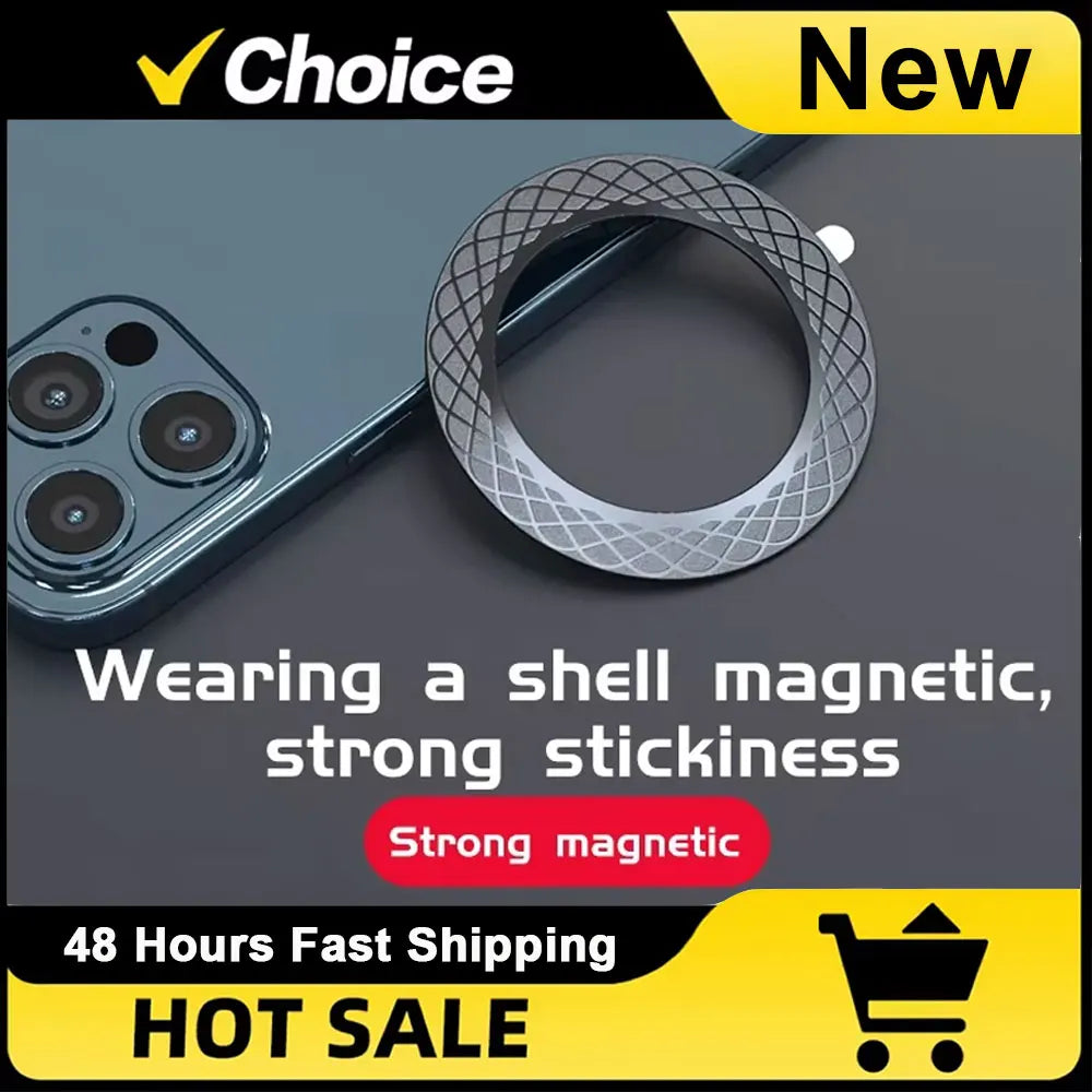 Magnetic Plate for Magsafe Wireless Charging Car Phone Holder Patch Magnet Ring for iPhone 16 15 14 13 12 11 XR Samsung Xiaomi Vue