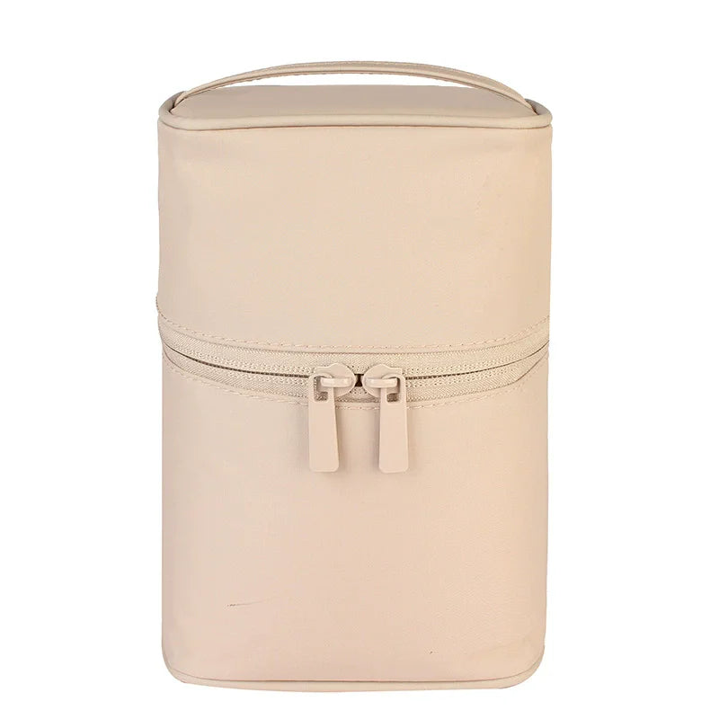 Travel Barrel Shaped Makeup Organizer Female Cosmetic Toiletry Wash Zipper Pouch Women's Trip Make Up Box Accessories Supplies Vue A02-81-Pink