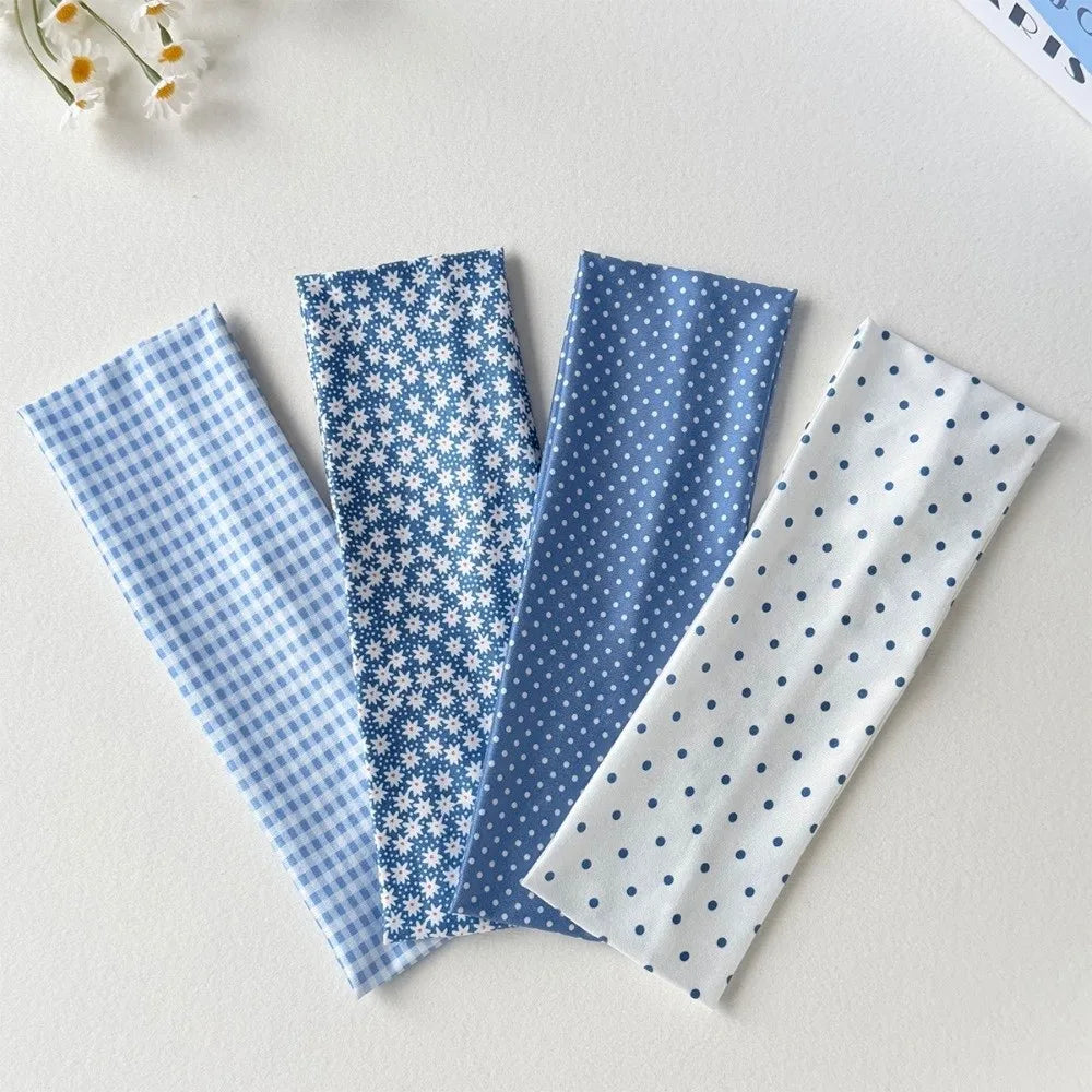 Retro Polka Dot Wide Headbands Elastic Anti-slip Makeup Headband