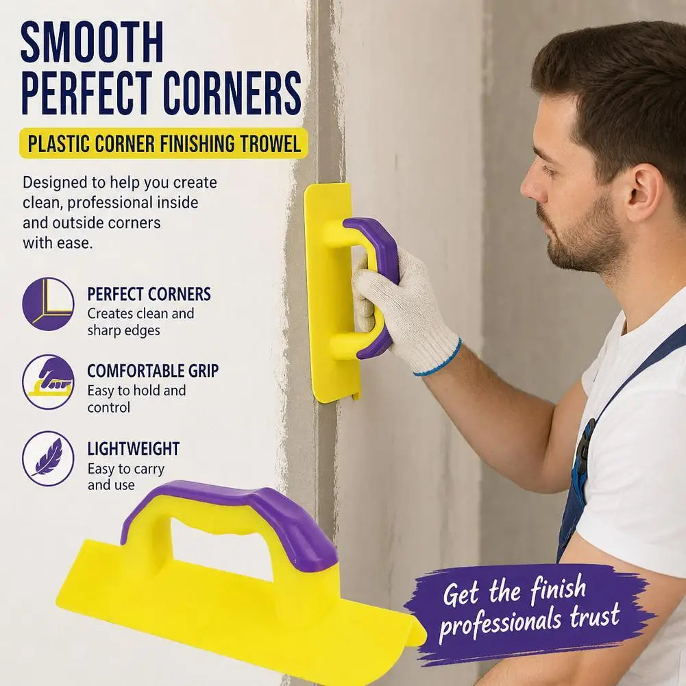 Plastic Corner Trowel Inner Outer Wall Putty Knife Scraper Cement Finishing Spatula Home Construction Plastering Hand Tool Vue 5'' CN
