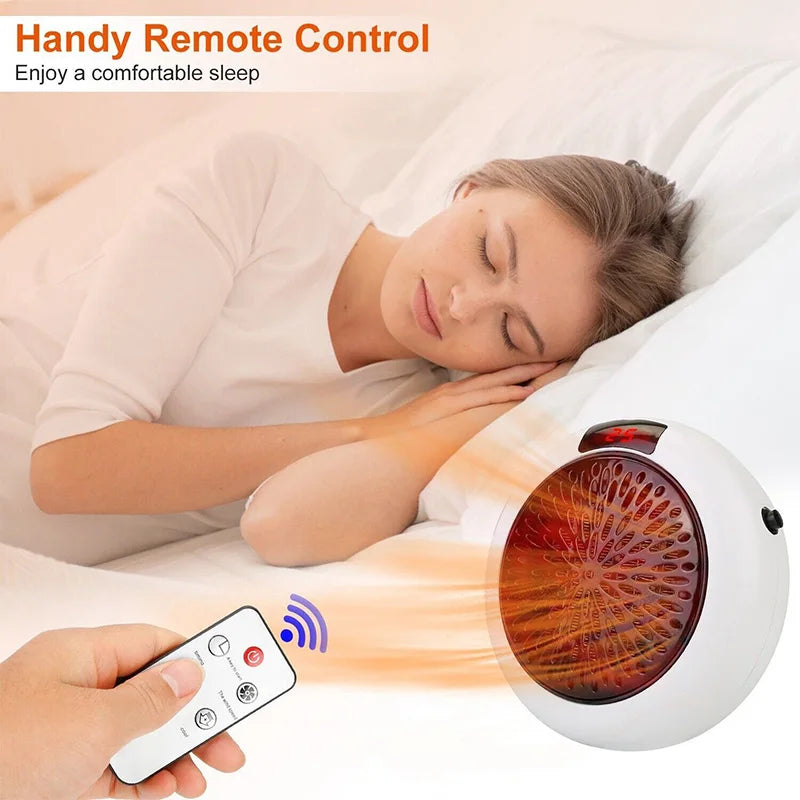 Mini PTC Wall Outlet Space Heater with Remote – 900W PTC Space Heater Vue