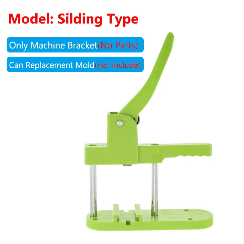 25/32/37/44/58/75mm DIY Combination Badge Button Maker Machine Sliding Style Badge Button Machine Host Replacement Badge Mold Vue Only Bracket Mold