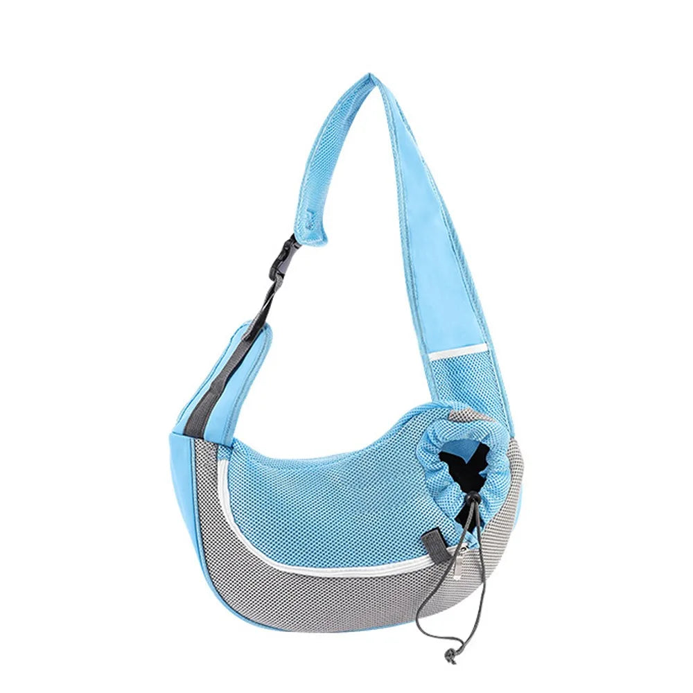 Durable Breathable Pet Carrier Backpack Ergonomic Design Adjustable Sling Carry Pack Mesh Travel Shoulder Bag Pet Supplies Vue Blue S