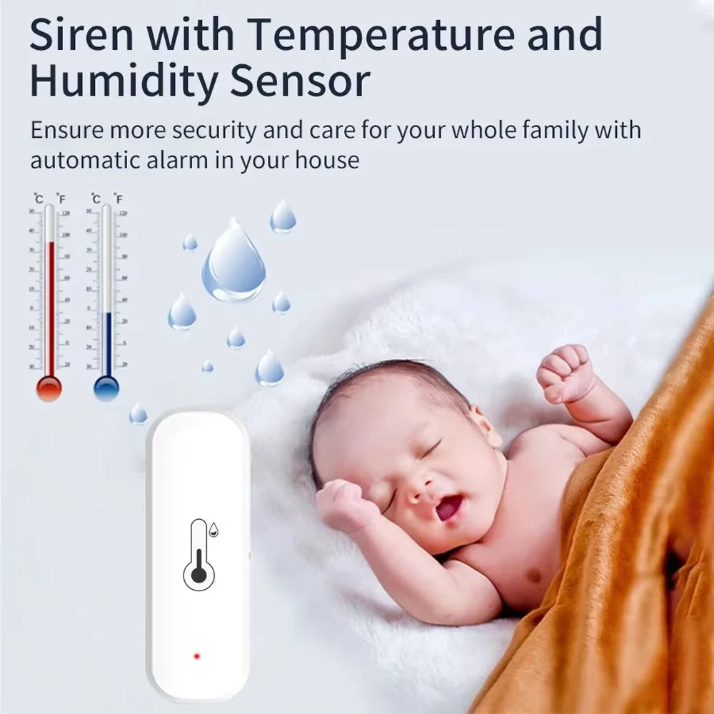 1pcs Tuya WiFi&Zigbee Temperature Humidity Sensor With Remote Monitor&APP Notification Alert,High Precision Indoor Thermometer Vue