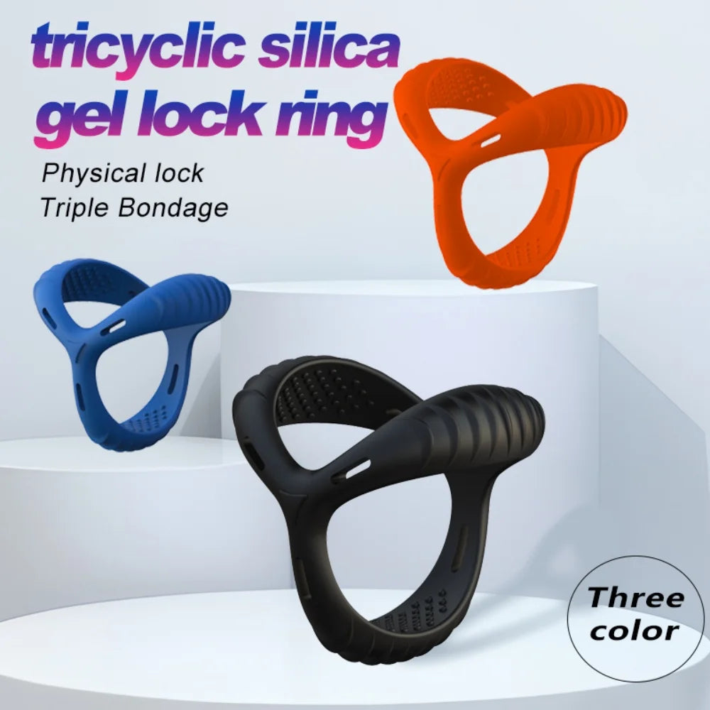 Durable Silicone Lock Ring Male Ejaculation Delay Ring Scrotum Restraint Intimate Locking Ring Adult Men Intimate Care Product Vue