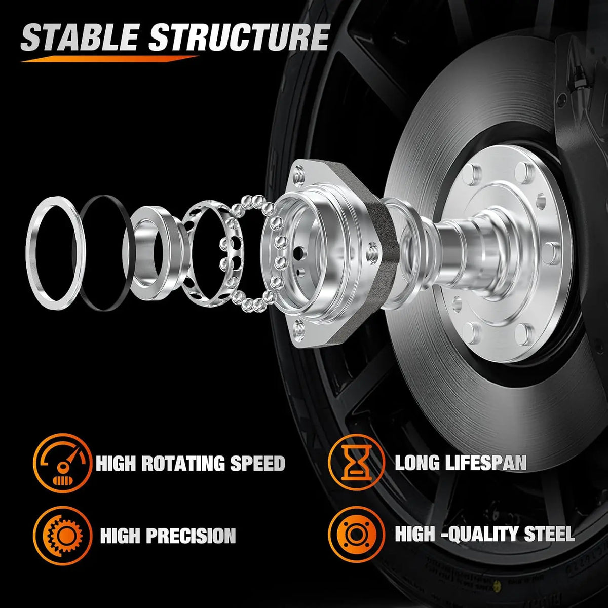 Nilight Front Wheel Bearing Hub Assembly for GMC Envoy XL XUV 2002 2003 2004 2005 2006 2007 2008 2009, Chevy Trailblazer EXT SSR Olds Bravada Isuzu Ascender Buick Rainier with 6-Lug, OEM 513188 Vue