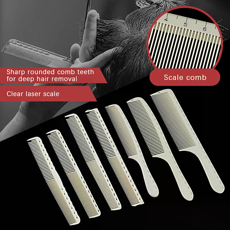 Scale Marked Professional Barber Comb Laser Ruler Hair Cutting Styling Tool Salon Hairdressing Plastic Modeling Brush Supplies Vue