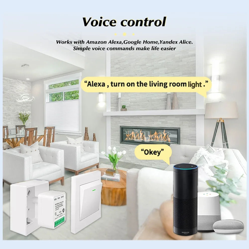 WiFi/Zigbee3.0 Mini Breaker DIY Smart Home Switch 2 Way Control Smart Switch Module Work With Tuya Alexa Google Home Alice Vue