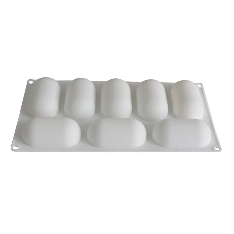 8 Oval Pillow Shape Silicone Cake Mold for Chocolate Mousse Ice Cream Jello Pudding Dessert Baking Bakeware Tools Vue