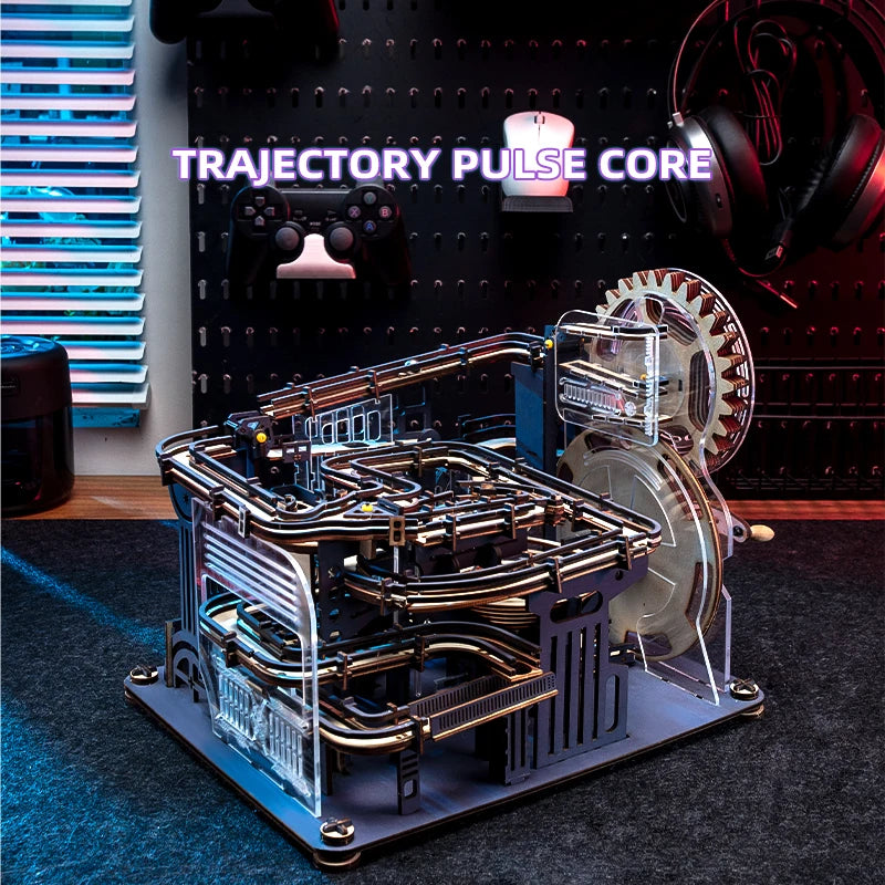 Trajectory-Pulse Core Toy DIY Handmade Wooden Puzzle Assembly Model Educational Toys Simulation Model Vue