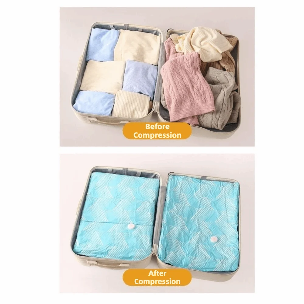 6PCS Large Capacity Vacuum Compression Bag Space Saving Dust-proof Clothes Moving Bag Moisture-proof Vacuum Storage Bag Pillows Vue