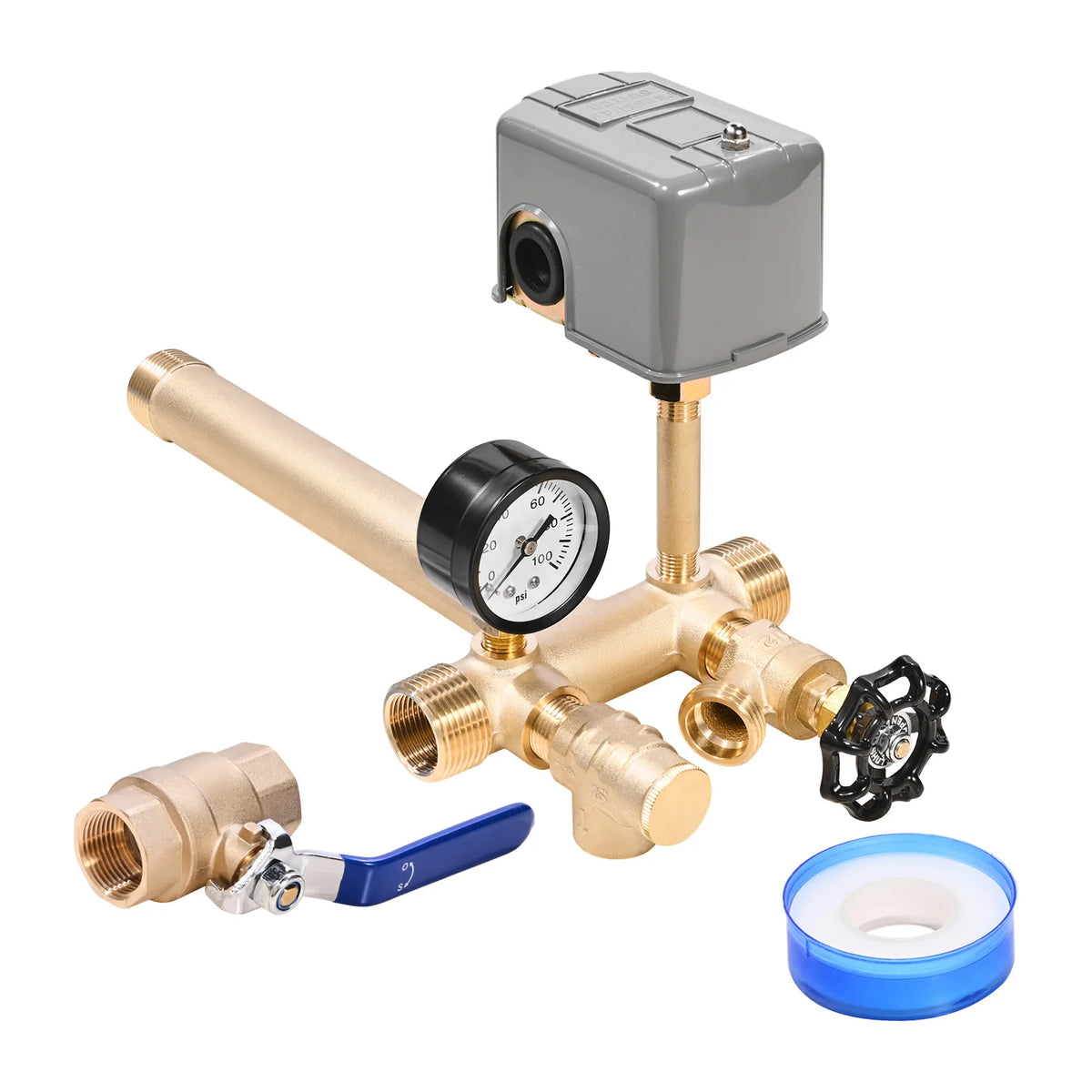 1" x 11" Pure Brass Well Pressure Tank Tee Kit – Full Install Set Pressure Tank Tee Kit Vue