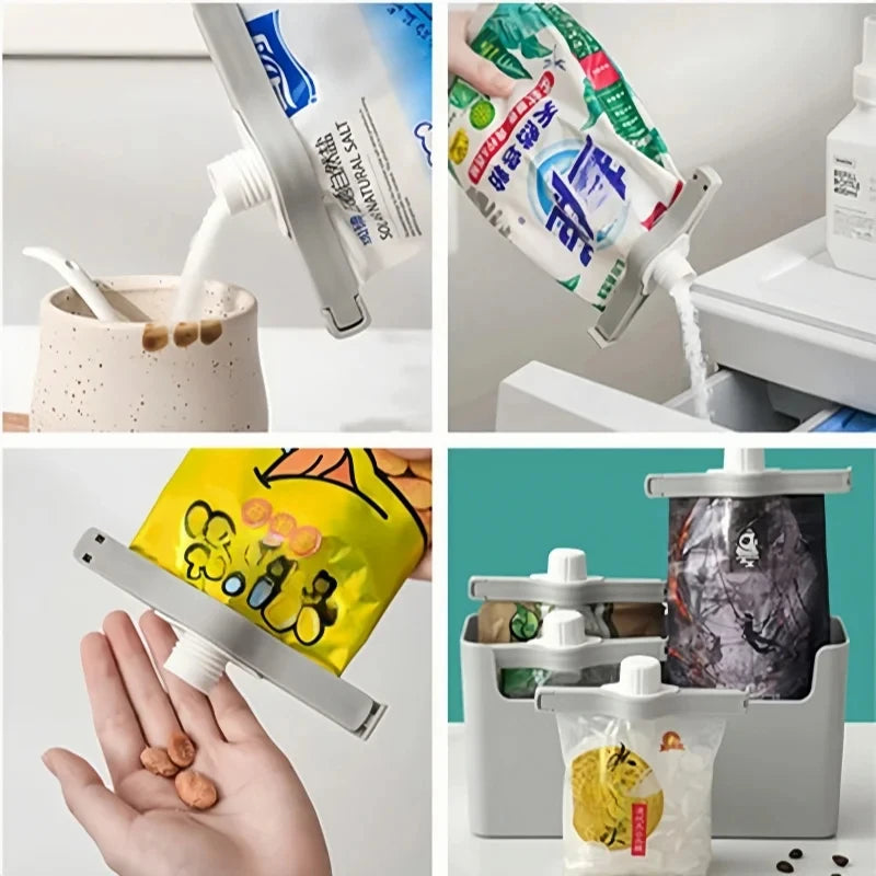 Kitchen Storage Food Snack Sealing Bag Clips Screw Cap Seasoning Bag Milk Powder Bag Preservation Clip Gadgets Home Accessories Vue