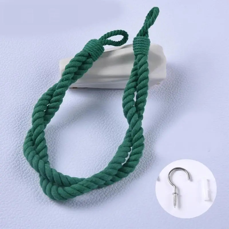 4-Pack Hand Woven Curtain Tiebacks – Boho Rope Holdbacks Curtain Tiebacks Vue