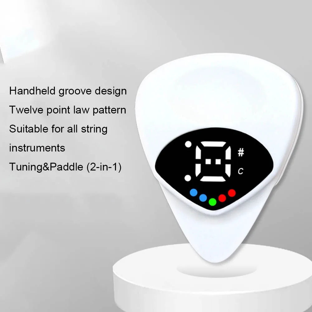 2-in-1 Guitar Picks Tuner Tunning For Acoustic Electric Guitar Bass Mandolin Muscial Instrument Accessories Guitar Tuner Vue