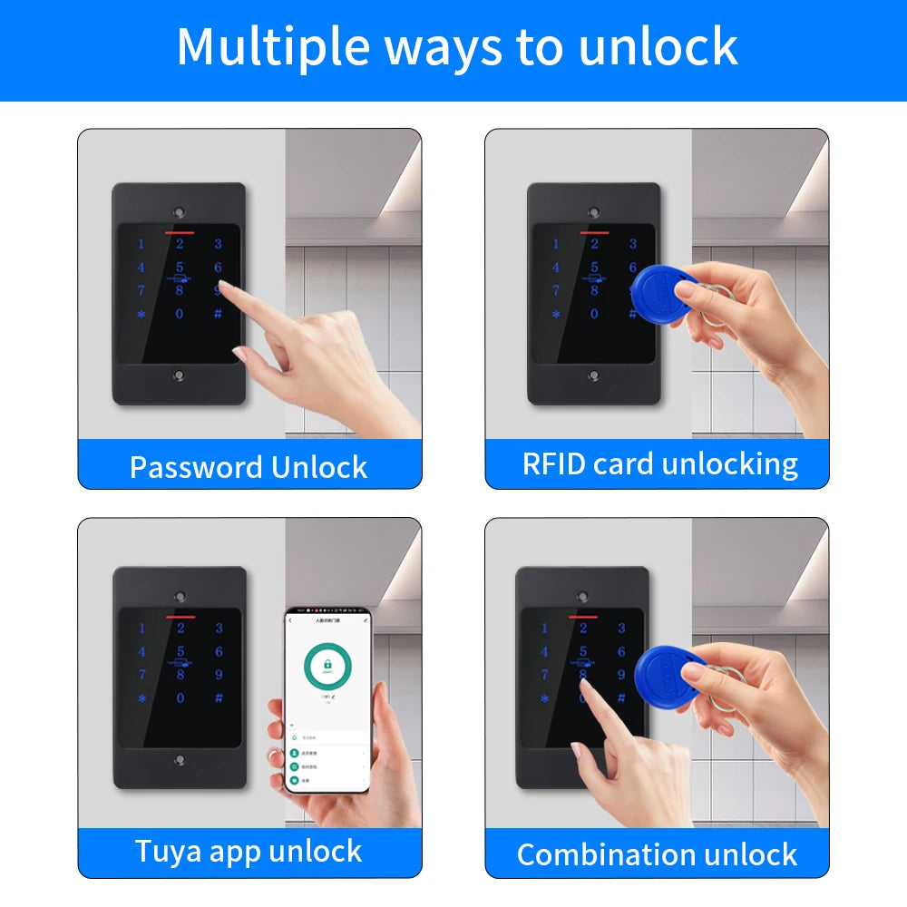 H5/HF5-Wifi App Wifi Metal Waterproof Embedded Installation Access Control Fingerprint Keyboard RFID Card Reader+M70 box Vue