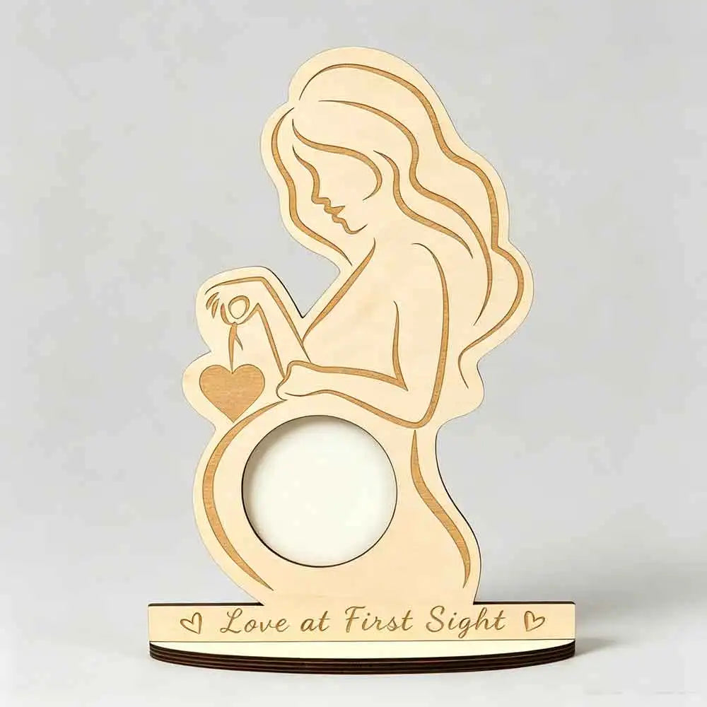 vvocci Pregnant Mother Ultrasound Baby Photo Frame Wood Infant Sonogram Frame Souvenir Ornament Gift To Expectant Mother Vue