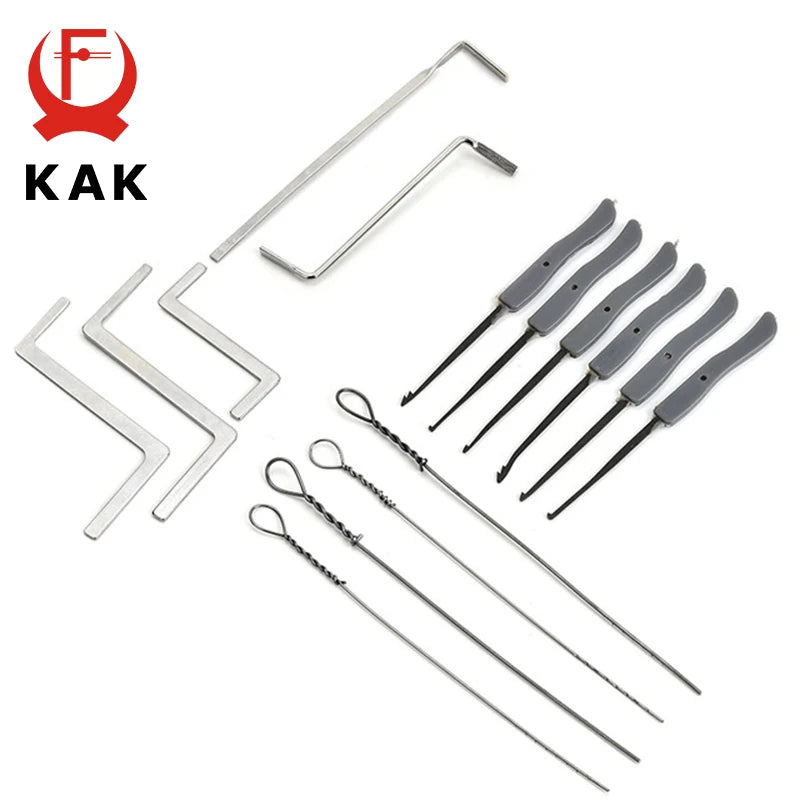 KAK 17PCS Lock Picking Tools Kits and Extractor Set for Home Car Locks Ideal for Beginners and Professionals Locksmith Tool Set Vue