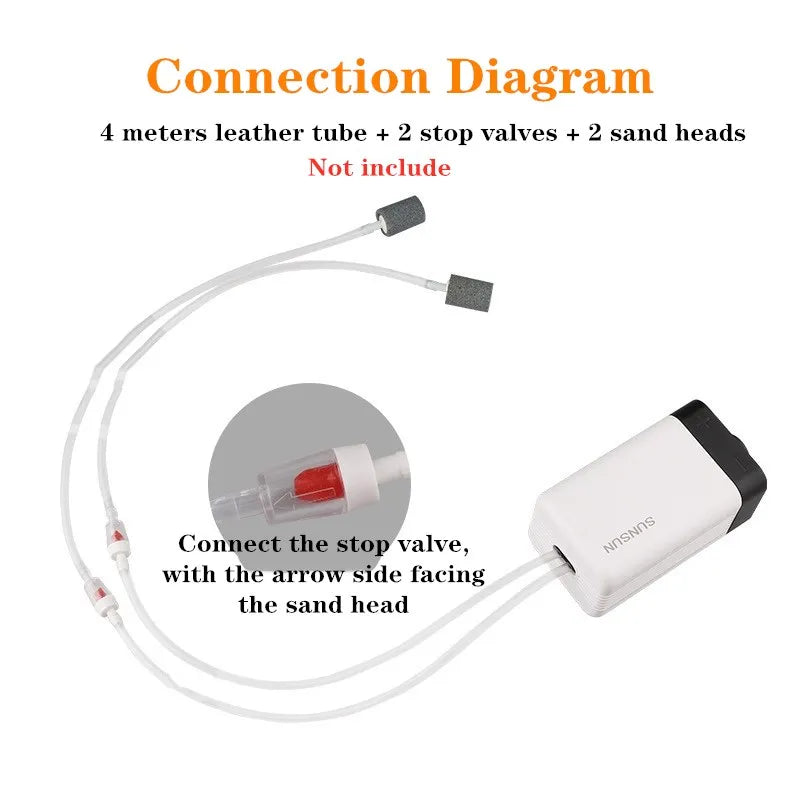 Portable Ultra Silent Aquarium Air Pump Fish Tank Mini Air Compressor Aquarium Fish Tank Oxygen Pump Pomp Air Aquarium Vue
