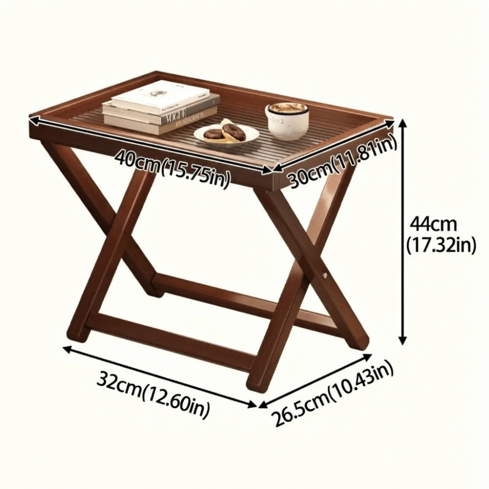 Sturdy Base Wooden Small Table Stable Quick Setup Foldable Coffee Table Portable Space Saving Folding Sofa Table Vue
