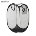 Large Capacity Dirty Laundry Basket Foldable Mesh Clothes Hamper Portable Ventilated Skeleton Storage Bin for Bathroom Bedroom Vue Black S CN