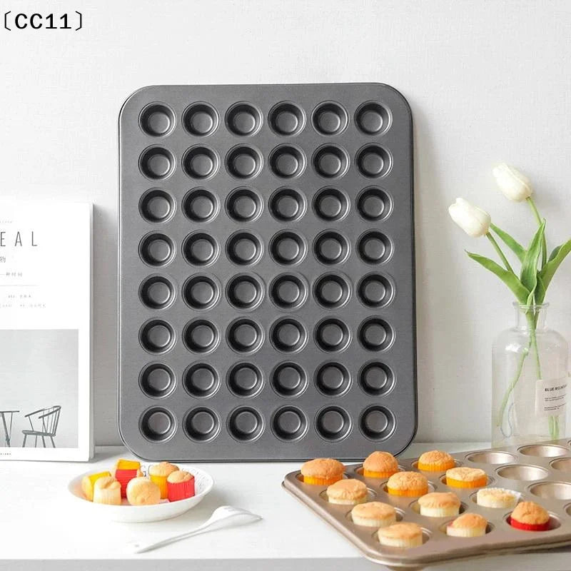 48 Holes Round Muffin Cake Pan Cupcake Mold Non Stick Baking Dishes