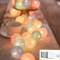 LED Cotton Balls String Lights Battery or USB Powered Fairy Garland Lighting Strings Christmas Holiday Wedding Party Decoration Vue USB color