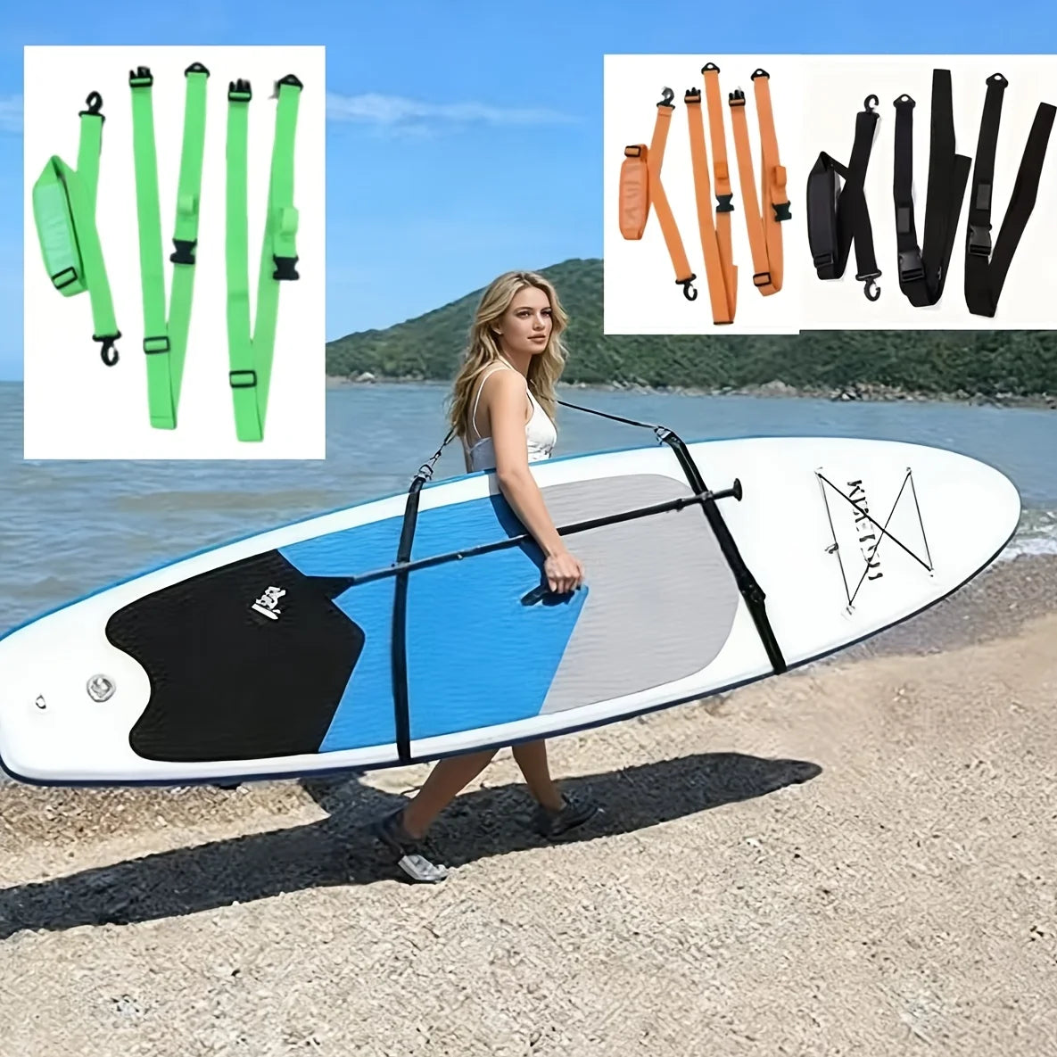 Hands-free SUP Shoulder Strap Kayak Surfboard Paddle Board Adjustable Vue