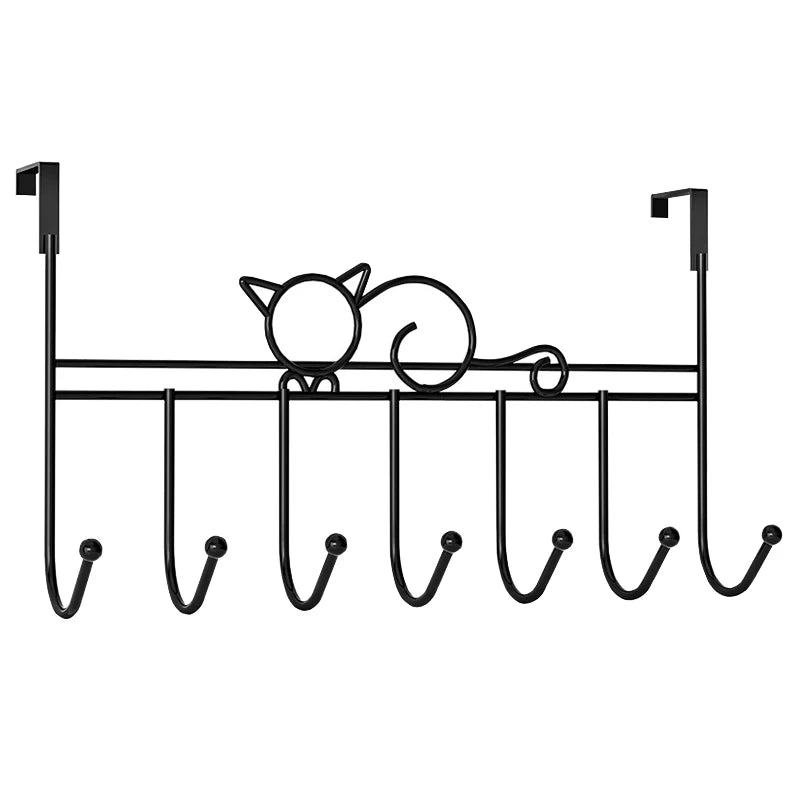 ABKW-Over The Door Hook Bathroom Hanger Coat Clothes Hat Bag Towel Hanger Hanging Rack For Home Kitchen Storage Vue