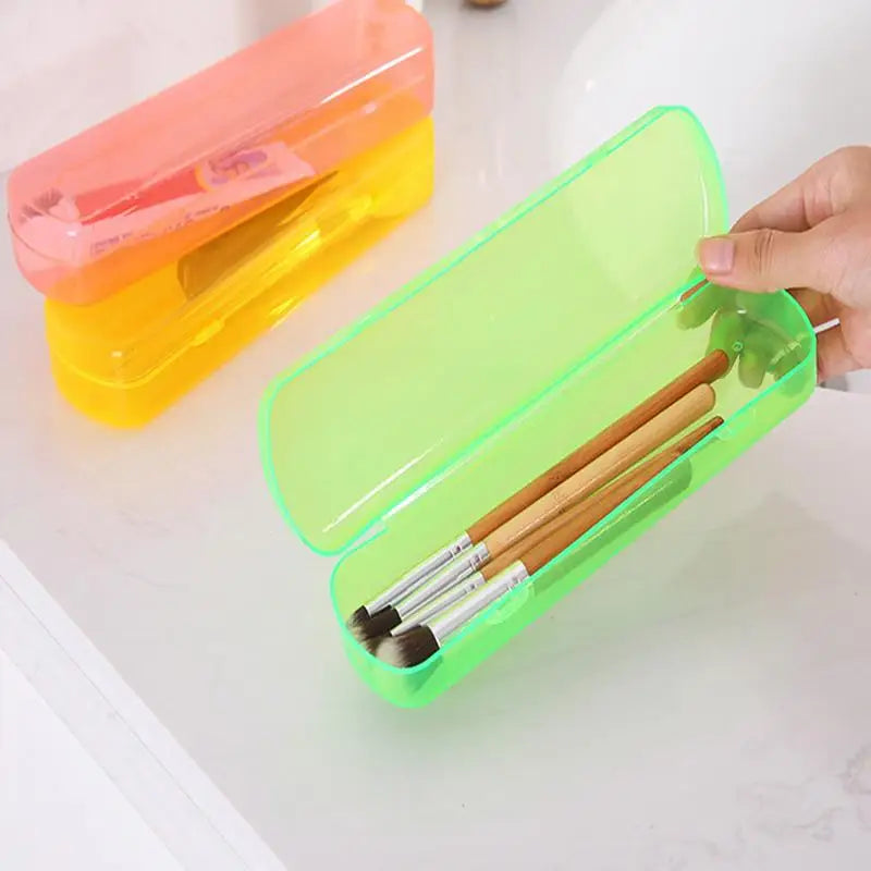 1pc Travel Toothbrush Case Portable Toothbrush Holder Leakproof Toothbrush Storage Box Travel Home Organizer for Travel Camping Vue