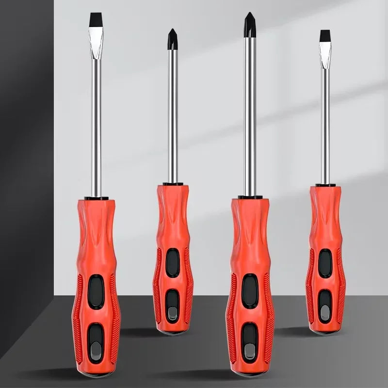 2PCS Magnetic Screwdriver Multifunctional Flat Head Cross Screwdriver Household Basic Anti Slip Manual Screw Drive Tool Vue