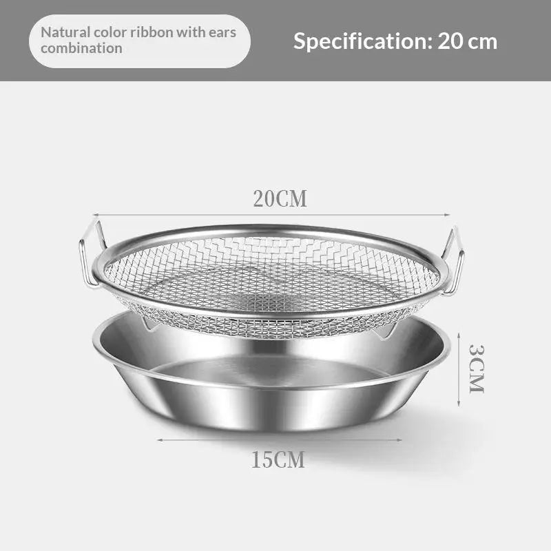 Efficient Cooking Oil Strainer with Double Handles Round Shape for Stainless Steel Durability Vue 20cm