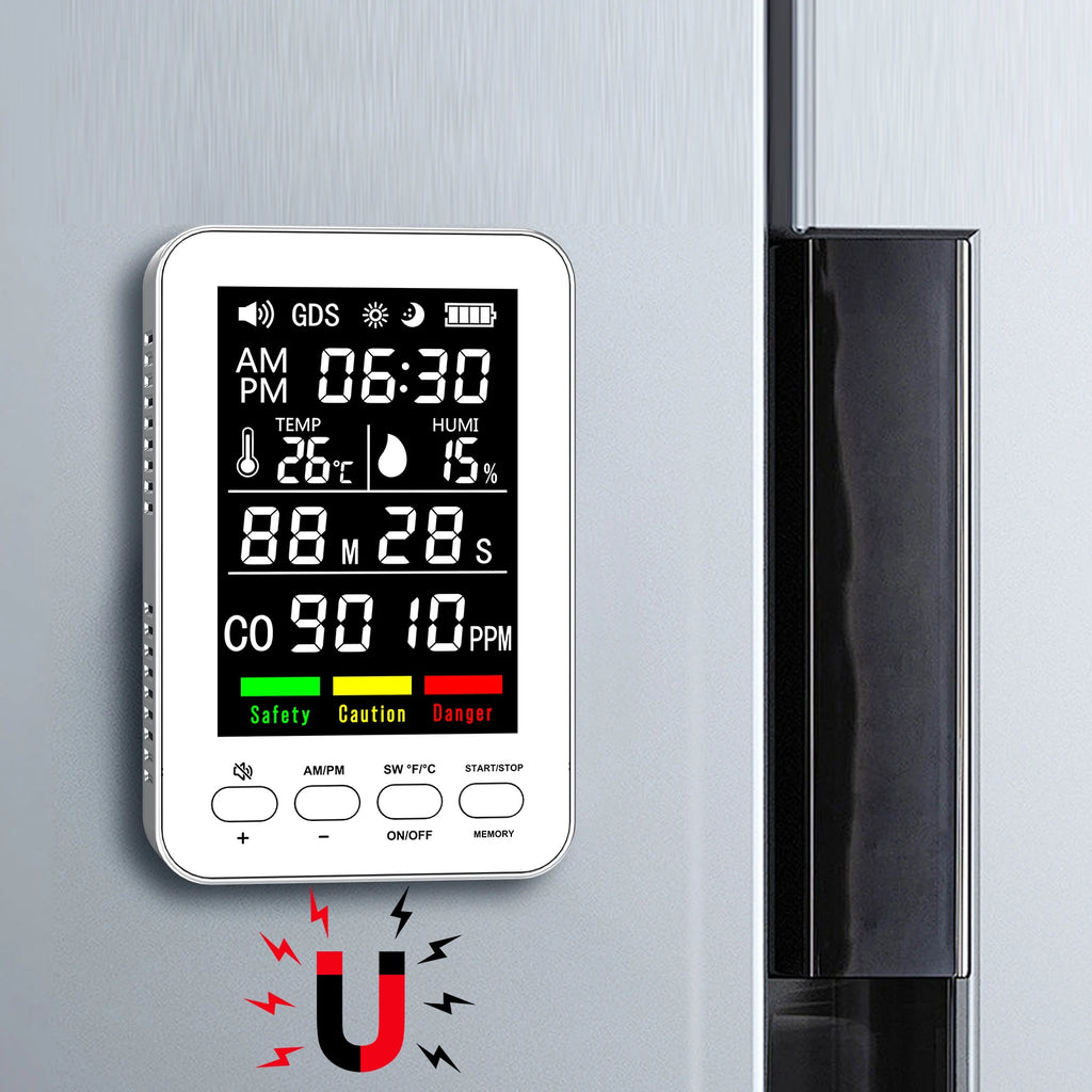 5-in-1 Plug-In CO Detector with Temp & Humidity Display CO Detector Alarm Vue China Mainland