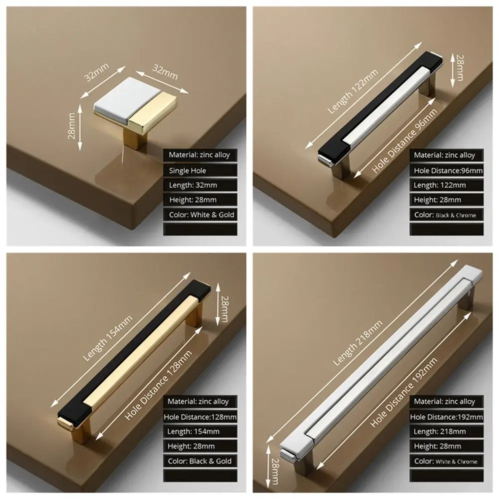 Gold Chrome Fashion Wardrobe Home Improvement Kitchen Drawer Handles Furniture Hardware Door Pulls Cabinet Knobs Vue