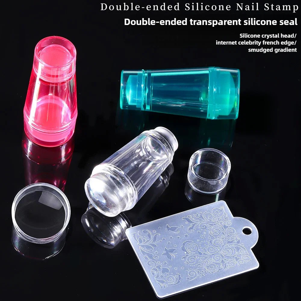 Colorful Nail Seal Stamping Nail Art Tool Nail Stamping Plates Silicone Stamper Stamping For Nails Accessories Manicure Vue