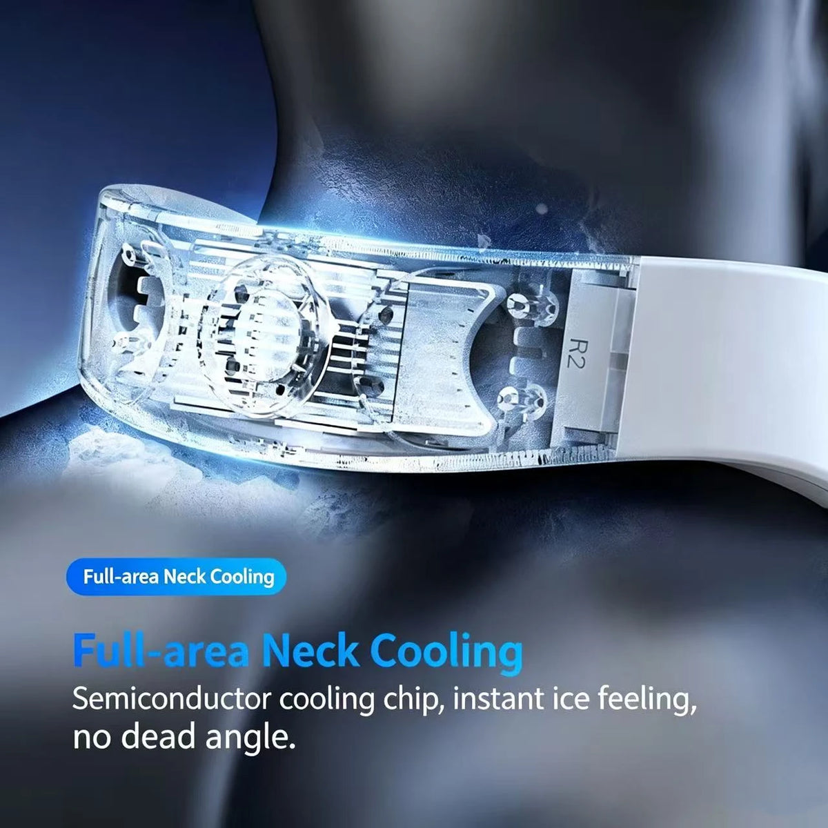 Foldable Portable Neck Fan 5000mAh Neck Air Conditioner Rechargeable Semiconductor Cooling Fan Outdoor Personal Fan Wearable Coo Vue