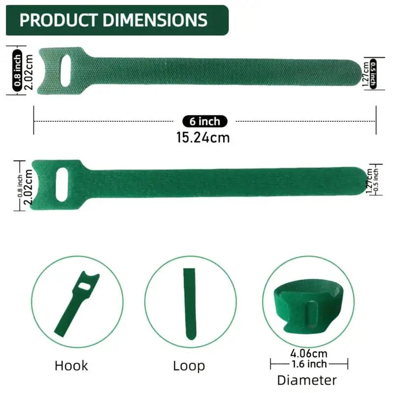 Adjustable Plant Ties 50 100 200pcs Nylon Reusable Non Slip Hook for Balcony Garden Flower Stalk Binding Vue